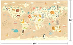 Hazo Haus 3x5 Animal World Map Bedroom Rug - Image 2