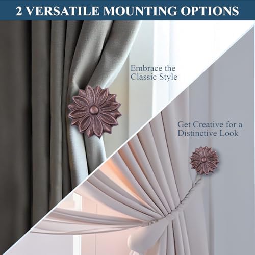 The Metal Magician Wall Mounted Floral Curtain Holdbacks - Image 5