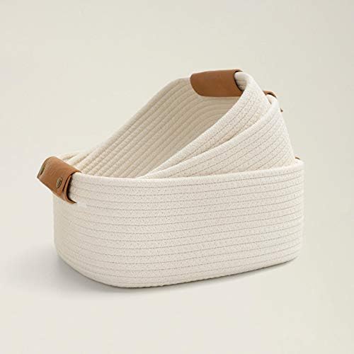 CHICVITA 3 Pack Woven Rope Gift Basket by CHICVITA