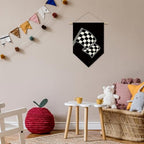 Race Car Room Decor, Buffalo Plaid Racing Flag Wall Hanging Banner - Image 3