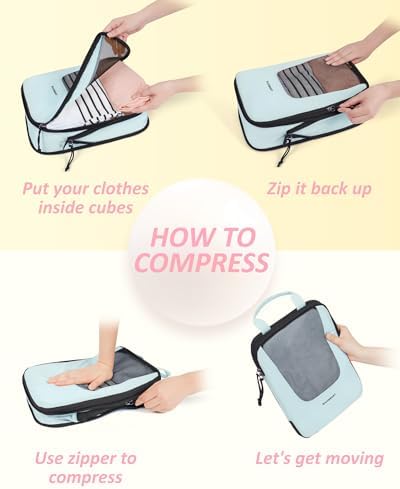 Bagsmart Compression Packing Cubes, Travel Bag Cruise Ship Essentials - Image 5