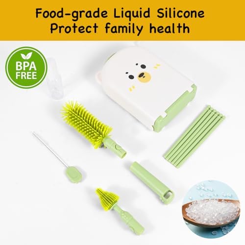 Travel Bottle Washing Kit with Storage Case, 7-in-1 Baby Travel Bottle Cleaner - Image 5