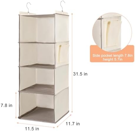 Hanging Closet Organizer and Shelves, 4 Shelves - Image 3