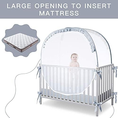 L RUNNZER Baby Crib Tent, Pop Up Crib Net to Keep Baby in - Image 3