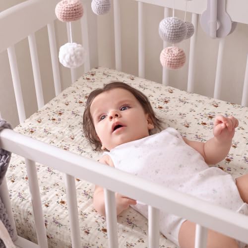 Breling 2 Pcs Muslin Botanical and Orchid Print Crib Sheets - Image 5
