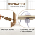 Hion Magnetic Curtain Tiebacks Dark Brown 2pcs, Curtain Holdbacks Hooks - Image 5