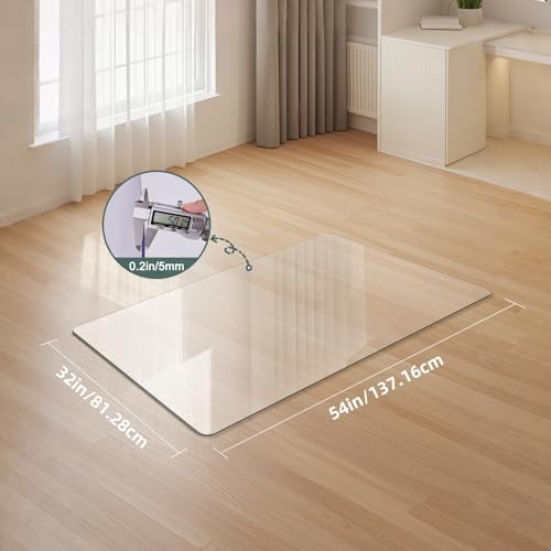 Glass Chair Mat Heavy 54" x 32" -1/5" Thick Premium Tempered Glass Duty Hard - Image 2