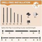 Room Divider Curtain Rod, No Drilling Adjustable Space Partition, Heavy Duty - Image 5