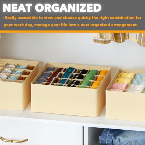 SpaceAid Sock Drawer Organizer Divider 3 Pack, 64 Cell Dresser Closet Nursery - Image 6