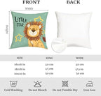 16x16 Set of 4 Kids Cartoon Animals Throw Pillow Cushion Covers - Image 7