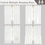 ASPMIZ White Blackout Curtains for Bedroom Double Layer Curtains 52x84 - Image 4
