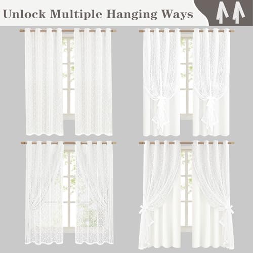 ASPMIZ White Blackout Curtains for Bedroom Double Layer Curtains 52x84 - Image 4
