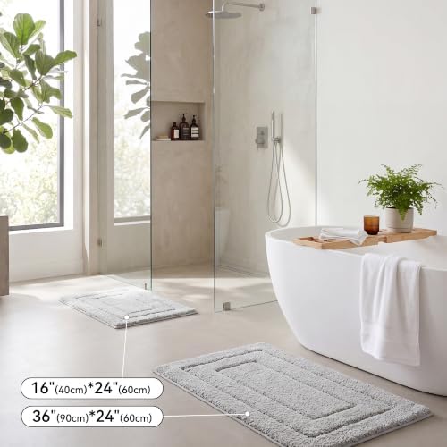 GRANNY SAYS Gray Bathroom Rug 36" x 24", Non-Slip Microfiber Bath Mat - Image 6