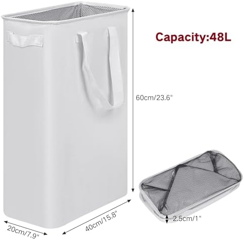 efluky Slim Laundry Basket, Narrow Laundry Hamper - Image 2