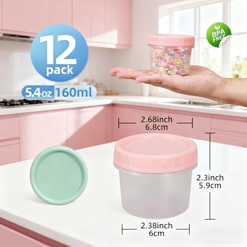 Food Storage Containers 12 Pack 5.4 oz Freezer Storage Containers - Image 3