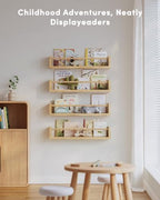 Nursery Floating Shelves for Wall Set of 4, Wooden Nursery Book Shelves - Image 5