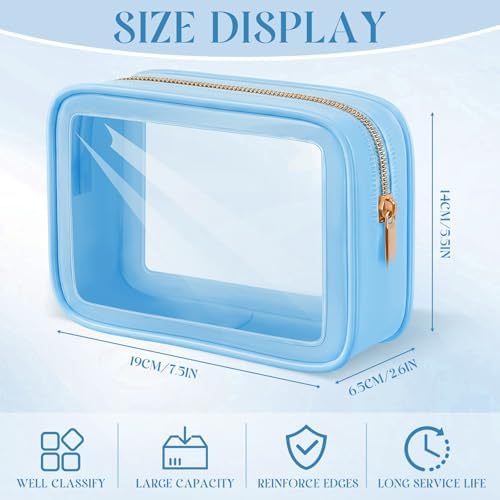 Hsei 12 Pcs Clear Makeup Bags Diaper Bag Organizer Travel Toiletry Bags - Image 2