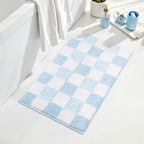 GRANNY SAYS Checkered Blue Bathroom Rug, Cute Bath Mat by GRANNYSAYS