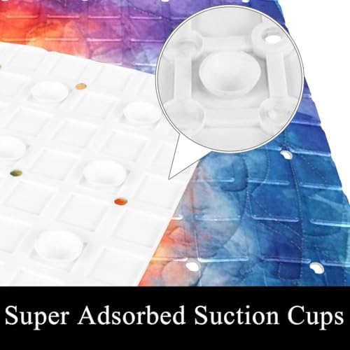 Shower Mat Non Slip 26.8 x 15.1 Inches, Tie Dye Bathtub Mat Shower Stall Mats - Image 3