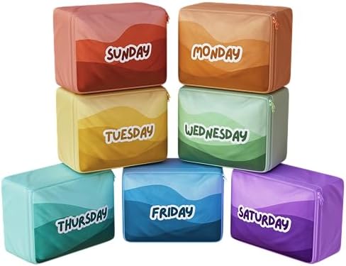 Packing Cubes for Kids & Baby Days of the Week 7 Set Daily Outfit Suitcase by Sharing+the+Road