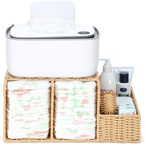 Rattan Diaper Caddy Organizer for Changing Table by Klippehop