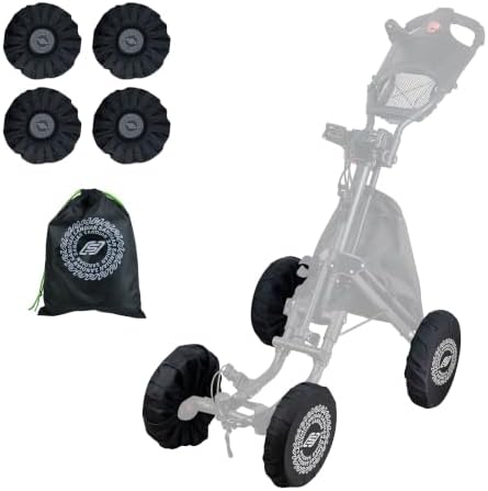 SANDIAN, Golf Hand Push Pull Cart Wheel Covers, Durable Waterproof Elastic Slip by SANDIAN