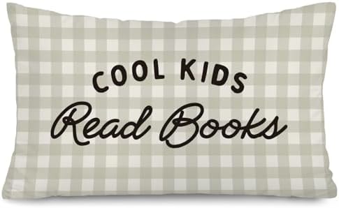 Cool Kids Read Books 12x20 Pillow Cover, Kids Reading Room Decor by Unknown