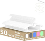 Baby Clothes Hangers 50 Pack, Plastic Kids Hangers Space Saving by HGYZE