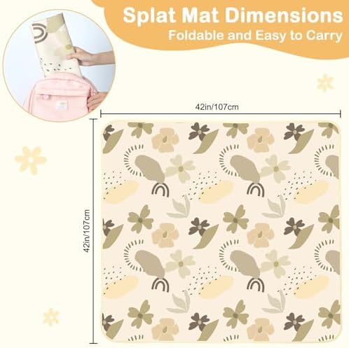 Baby Splat Mat for Under High Chair, Waterproof Floor Protector - Image 6