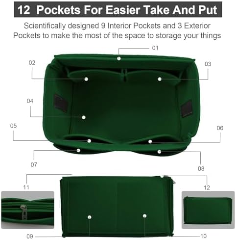 OMYSTYLE Purse Organizer Insert, Felt Tote Bag Organizer Insert - Image 3