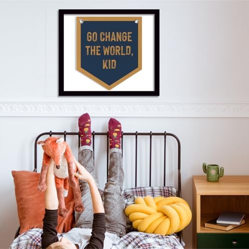 Nursery Playroom Decor Go Change The World Kid Pennant Banner Flags - Image 3