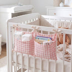 Gingham Crib Hanging Organizer Gingham Diaper Bag Organizer Playpen Organizers - Image 3