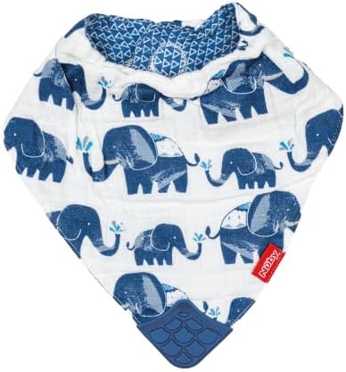 Nuby Reversible 100% Natural Cotton Muslin 3 Piece Teething Bib, Arrows/Red - Image 3