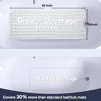 Extra Long Bathtub Mat Non Slip Bath Mat White 40"x16" Full Size - Image 2