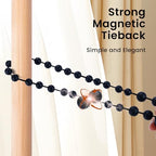 KLOGTSIND Magnetic Curtain Tiebacks, 2 Pack Wood Bead Curtain Holdbacks - Image 6