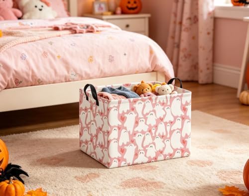 Halloween Basket Cute Baskets for Kids Pumpkin Basket Rectangular Storage Bin - Image 5