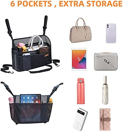 WLLWOO Car Net Pocket Organizer Purse Holder Console Front Seat Storage - Image 4