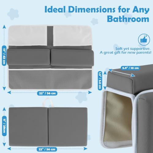 Baby Bath Kneeler and Elbow Rest Pad Set, Dark Gray - Image 6