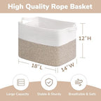 Goodpick 50L Large Woven Storage Basket, Light Brown - Image 3