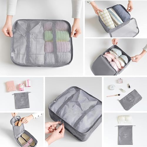 LANSKLBD 6/8 Set Packing Cubes for Suitcases Travel Luggage Packing Organizers - Image 4