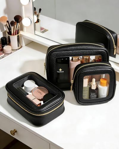 3Pcs Clear Makeup Bag Set for Women, Waterproof Travel Clear Makeup Bag Small - Image 2