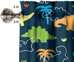 Boys Dinosaur Valance Curtains, Cartoon Dino Blackout Kids Window Treatments - Image 4