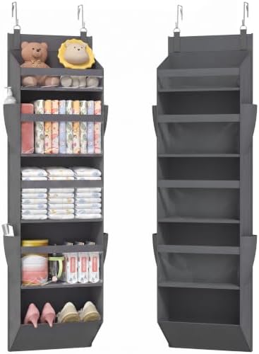 Lifewit 1 Pack Over the Door Organizer 5 Section Hanging Storage, Dark Gray by Lifewit