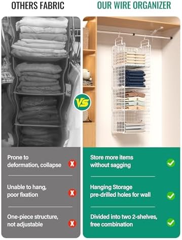 Hanging Closet Organizer, 4 Tier Metal Closet Organizers and Storage - Image 5
