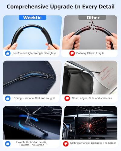 Weektic Windshield Sun Shade Umbrella, Sun & Heat Protection, Keep Vehicle Cool - Image 6