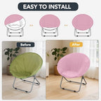 Velvet Stretch Saucer Chair Cover, Round Moon Chair Cover - Image 5