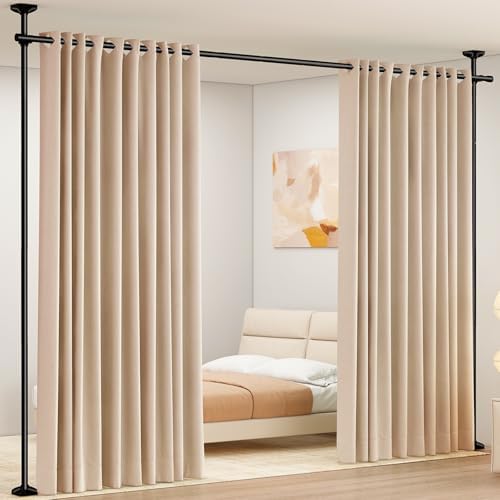 SUNALLY Room Divider Curtain Rod, No Drilling Room Separator by SUNALLY