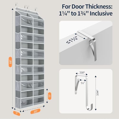 Yecaye 6-Tier Over The Door Organizer Dual-Column of 12 Compartments, College - Image 6