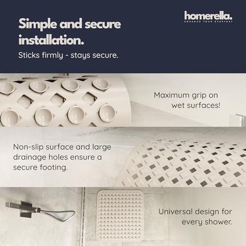 homerella Square Shower Mat Non Slip Anti Mold 21x21 Anti Slip Shower Mat - Image 4