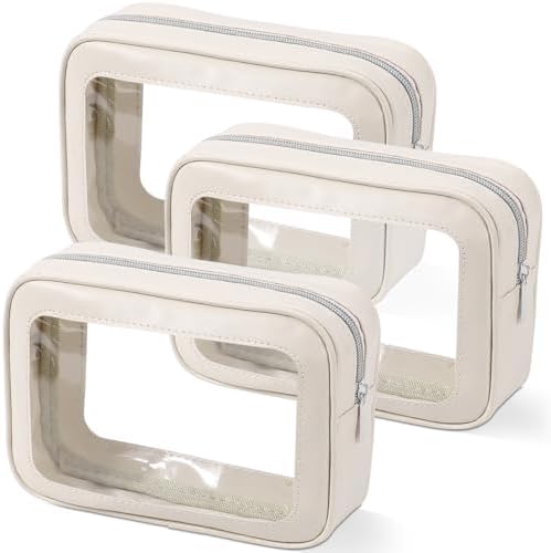YOPCDJ 3PCS Clear Toiletry Bag, TSA Approved Travel Pouch by YOPCDJ
